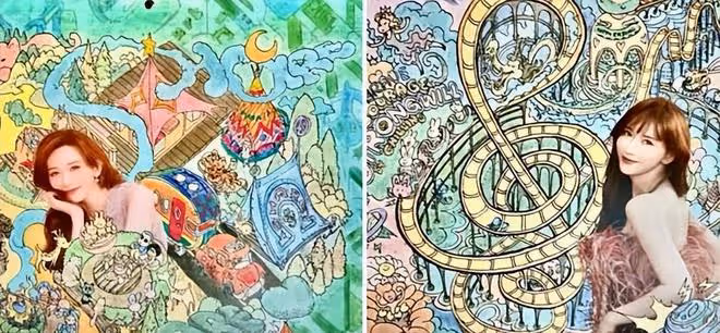 林志玲和兒子一起畫新年曆，將一家三口的幸福藏在畫中