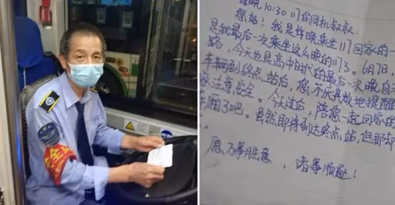 高三女孩悄悄在末班車上留下字條，「感謝每晚不厭其煩的提醒」，司機動容：最大的收穫