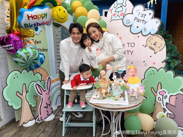 TVB視後為兒子慶祝1歲生日！小傢伙正面照罕見曝光，被指太像爸