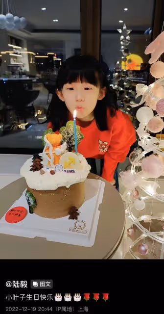 陸毅小女兒美得太驚艷！11歲生日瘦出瓜子臉，高顏值神似林允兒