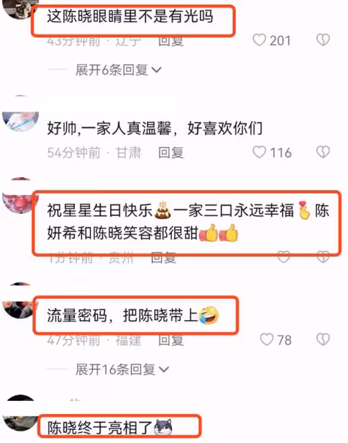 陳妍希曬全家福為6歲兒子慶生，小星星2歲的高清正面照曝光像陳曉