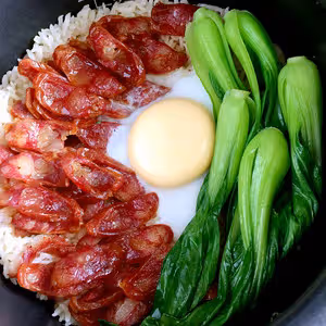 零失敗 絕對驚艷 廣式臘腸蔥油煲仔飯（極簡電飯煲版）