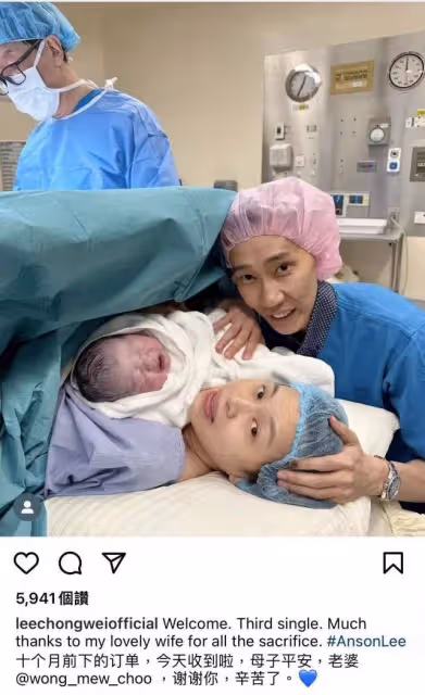 40歲李宗偉官宣三胎得子，陪妻子進產房超暖，臉頰凹陷瘦成皮包骨