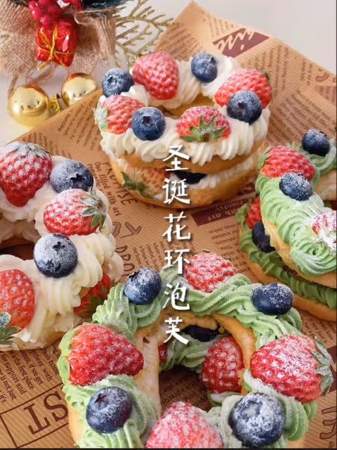 聖誕花環泡芙