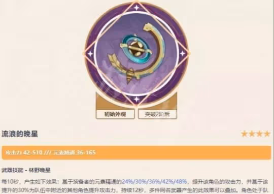 《原神》流浪的晚星適合什麼角色？流浪的晚星適合角色推薦