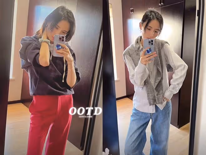 海哈金喜曬李亞鵬衣櫃，穿老公衣服超時髦，喊繼女「嫣兒」好親切
