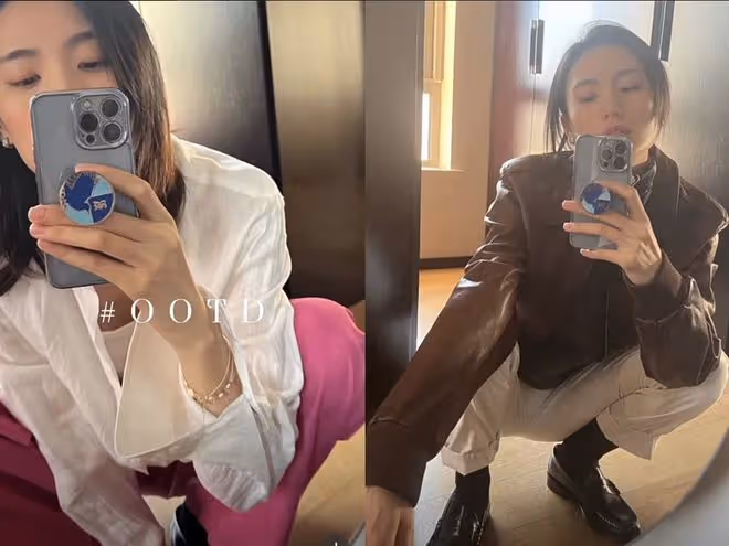 海哈金喜曬李亞鵬衣櫃，穿老公衣服超時髦，喊繼女「嫣兒」好親切