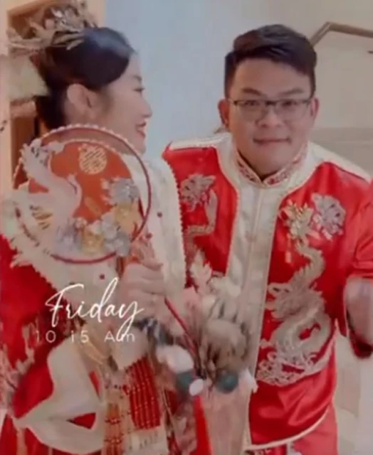 恭喜！32歲童星穿中式婚服出嫁，戴金色發冠顯貴氣，稱嫁給了愛情