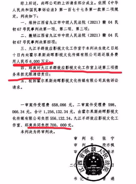 曝鄭爽需賠償6070萬元，身上多個案件未結，粉絲為其發聲直呼冤枉