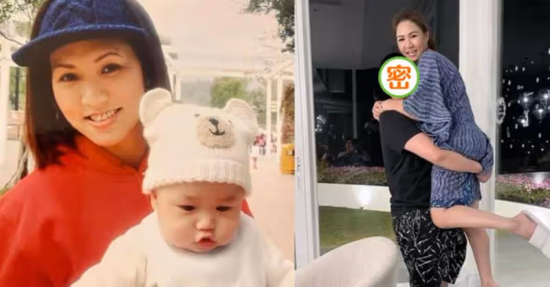 黎瑞恩親曬母子合照，被17歲兒子抱起滿臉幸福，失婚後獨自帶子女，網贊：到了該享福的時候！