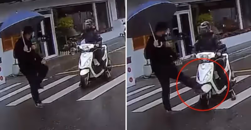 機車不禮讓！桃園男過馬路，帥氣「1動作」直接「反擊」網讚爆：超療癒！