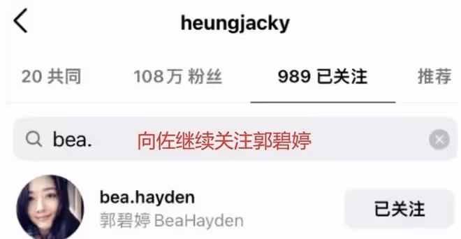 港媒曝郭碧婷去香港是去離婚,她已取關老公,向佐曾被傳出軌成性