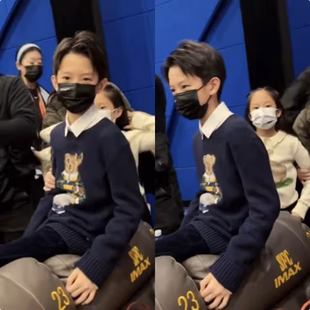 鄧超《中國桌球》首映,兒女均有參演,兄妹倆摘口罩上台顏值超高