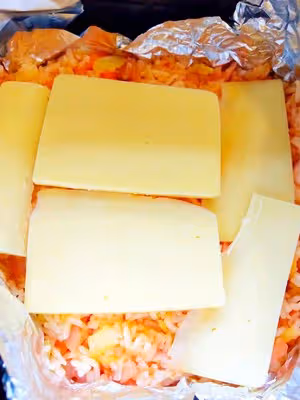 奶酪火腿蝦仁焗飯       （空氣炸鍋版）
