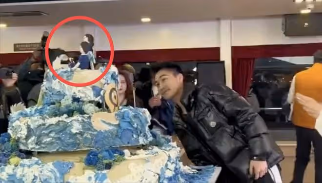 奚夢瑤為何猷君慶祝28歲生日,夫妻倆與超大蛋糕合影,身高差搶鏡