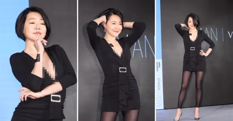 小S到底多自信？穿深V小黑裙秀S曲線，158的身高也有「尤物身材」