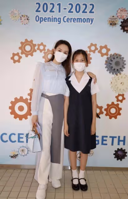 郭可盈林文龍為女兒慶生，13歲林天若身高超媽媽肩膀，是個小學霸