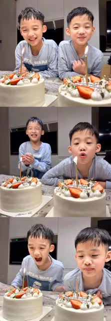 陳建州為8歲雙胞胎兒子慶生,范瑋琪未出鏡,疑仍未走出喪父傷痛