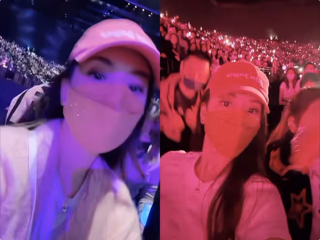 天王嫂方媛帶長女看Lisa演唱會，郭詠希揮舞螢光棒，長得眉清目秀