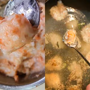 裙帶菜墨魚丸（蝦丸）豆腐湯