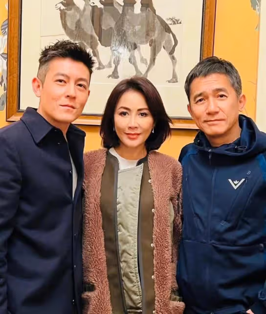 劉嘉玲分享自己和陳冠希、梁朝偉合照，網友感嘆：兩大金剛護體了