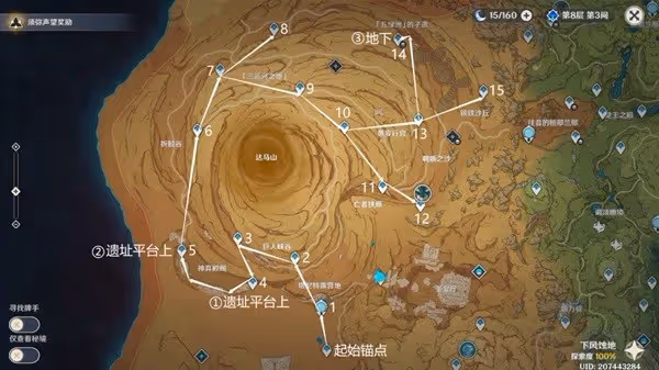 《原神》千壑沙地錨點解鎖線路分享