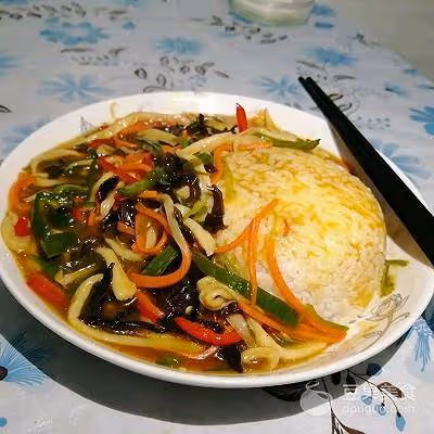 魚香杏鮑菇蓋飯的做法