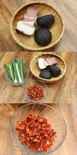 臘肉炒豬血丸子