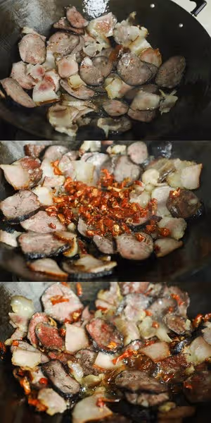 臘肉炒豬血丸子