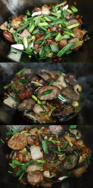 臘肉炒豬血丸子