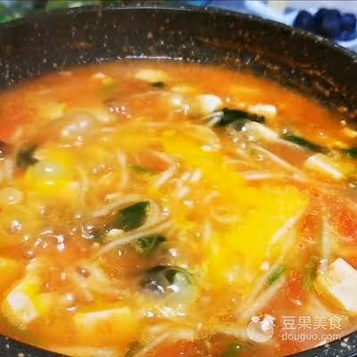 鮮蝦豆腐濃湯麵—快手早餐超美味