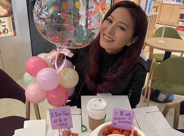 TVB知名女星慶生驚現雙下巴！富商丈夫滿頭白髮，結婚9年無兒無女