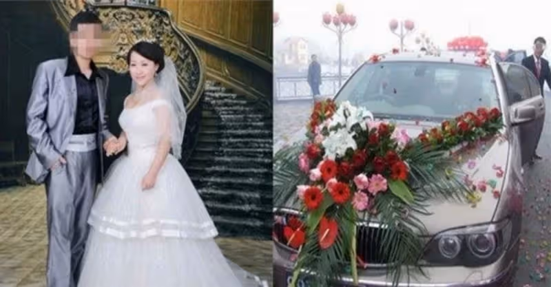 姐姐結婚，我開著豪車去送親，看到結婚照，我拉著姐姐就跑