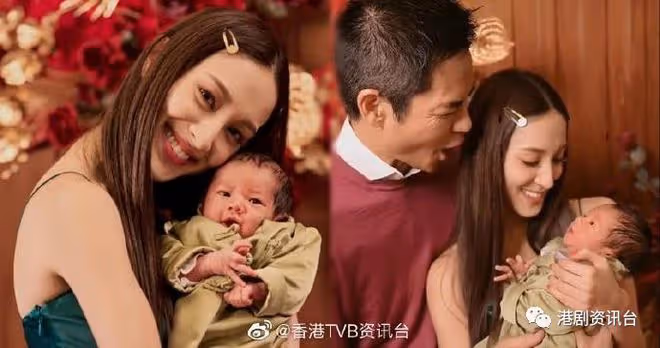 陳凱琳公開小兒Carlos可愛正面樣!老公鄭嘉穎親吻初生兒