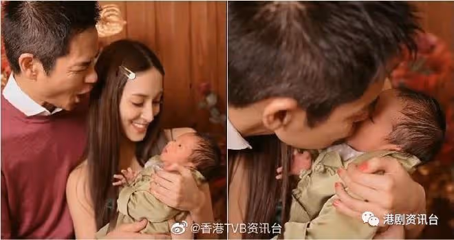 陳凱琳公開小兒Carlos可愛正面樣!老公鄭嘉穎親吻初生兒
