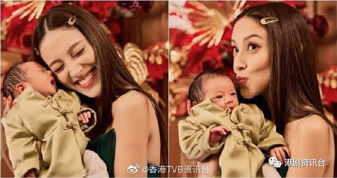 陳凱琳公開小兒Carlos可愛正面樣!老公鄭嘉穎親吻初生兒