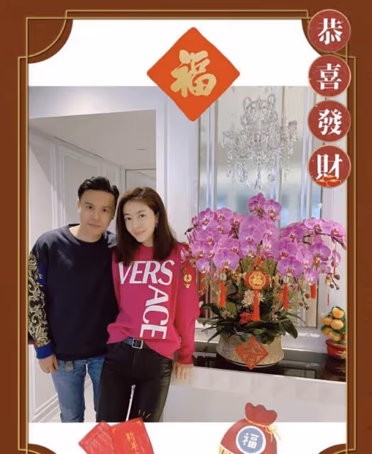 熊黛林老公曬全家福,雙胞胎女兒長得不一樣,她法令紋搶鏡顯疲憊