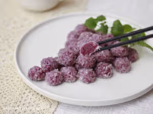 【年夜飯必備甜品】紫氣東來紫薯糯米丸子