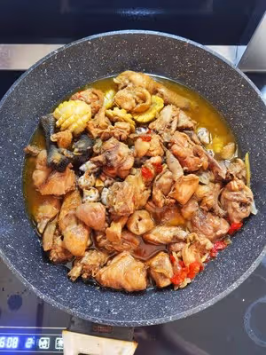 極美味的鮑魚花螺蝦燜雞