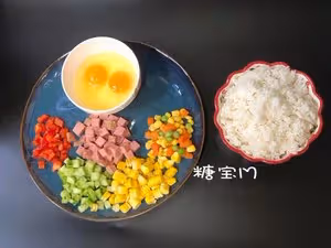 嘿❗️火腿蛋炒飯💯五彩繽紛的顏色🔥