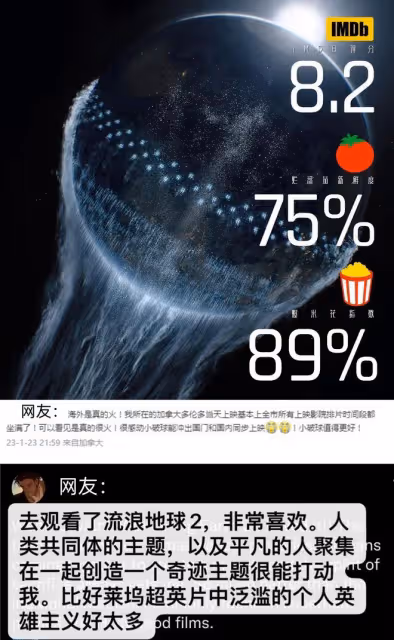 8.2分!《流浪地球2》海外口碑出爐!國內開分8.3,觀眾呼籲排片