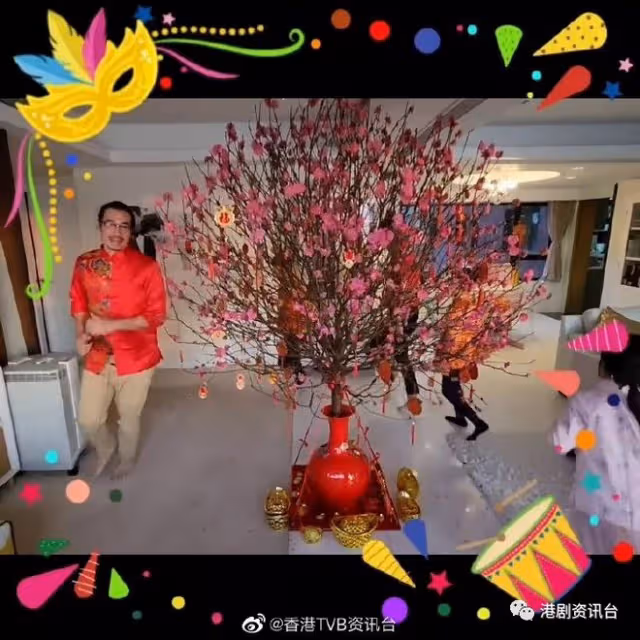 陳豪家中擺「桃花樹」行大運！黃心穎生日出動全家總動員