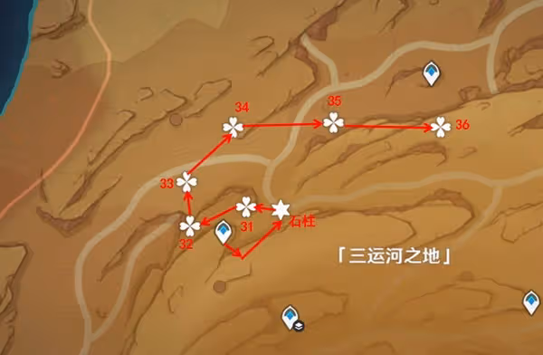 《原神》千壑沙地聖章石點位一覽