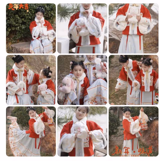 《爸爸去哪兒》阿拉蕾曬寫真,穿漢服喜迎春節,妹妹顏值不輸姐姐
