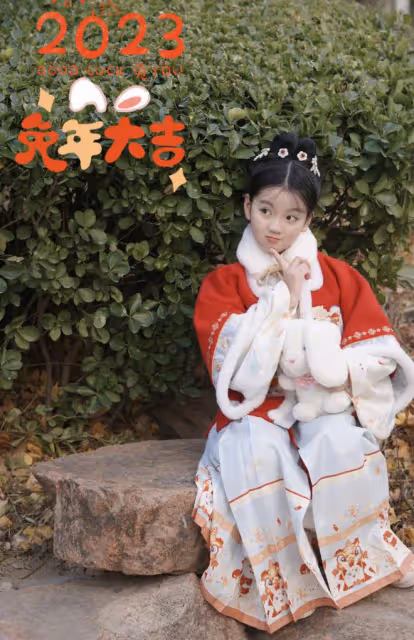 《爸爸去哪兒》阿拉蕾曬寫真,穿漢服喜迎春節,妹妹顏值不輸姐姐