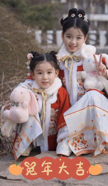 《爸爸去哪兒》阿拉蕾曬寫真,穿漢服喜迎春節,妹妹顏值不輸姐姐