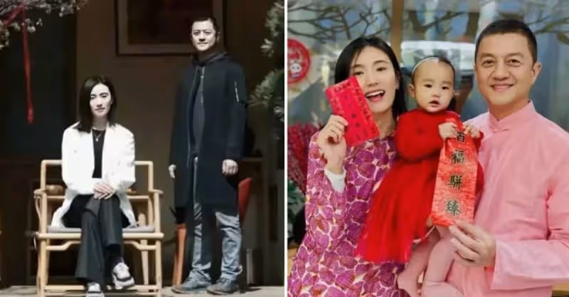李亞鵬一家三口拍全家福！小19歲嬌妻年輕漂亮，倆人同框似隔輩人