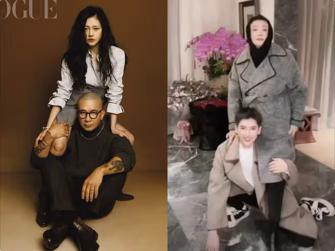 張蘭再模仿大S具俊曄合影，坐在助理的肩膀上，網友評論兩極分化