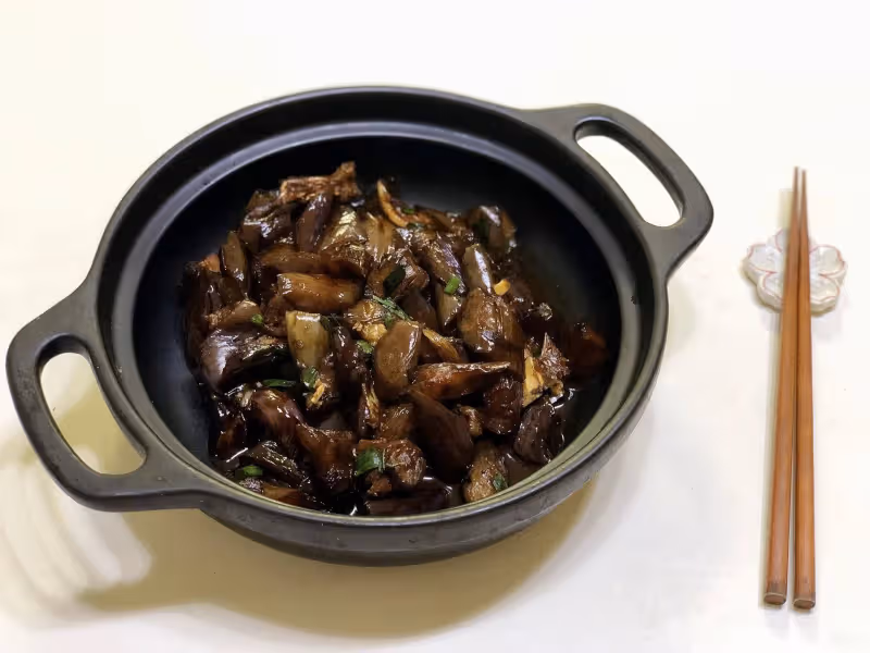 少油版鹹魚茄子煲