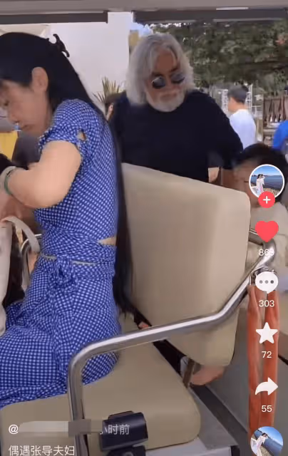 71歲張紀中帶嬌妻海南過年!小31歲妻子五官變樣,臉型圓潤狀態佳